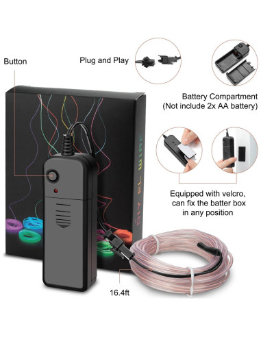 Cable de luz LED flexible IMDCGYY 5m 3 modos para decoración