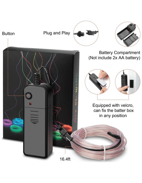 Cable de luz LED flexible IMDCGYY 5m 3 modos para decoración