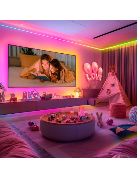 Tira LED de Neón 5m HRDJ, IP67, Control Remoto, Sincronización Música