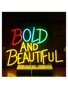 Letrero LED Neón Audaz y Hermoso 41.91x28.96cm USB Dimmable