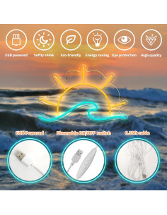 Cartel Neón LED Amanecer Atardecer Sol en el Mar 39.9x23.9cm 2