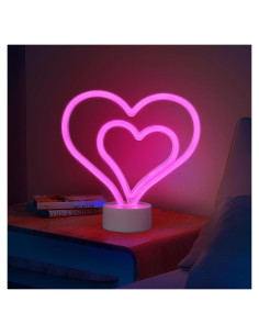 Lámpara de Neón Rosa Halovin Corazón LED para Decoración