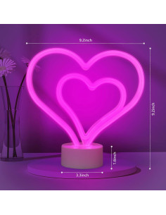 Lámpara de Neón Rosa Halovin Corazón LED para Decoración 2