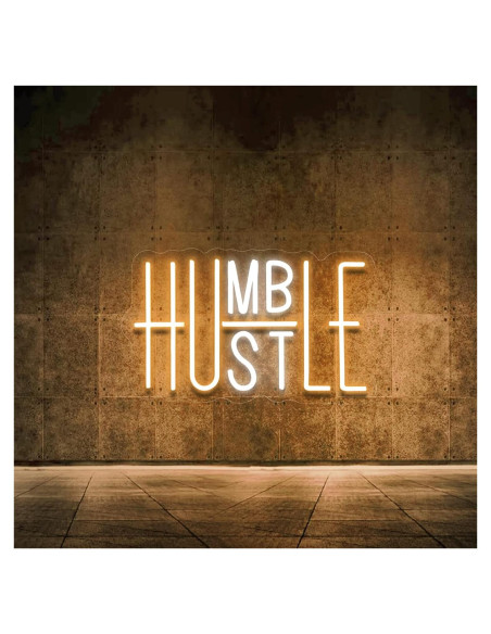 Luz de Neón Hustle LED Amarillo y Blanco 25x41 cm USB