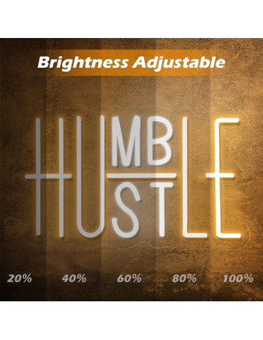 Luz de Neón Hustle LED Amarillo y Blanco 25x41 cm USB