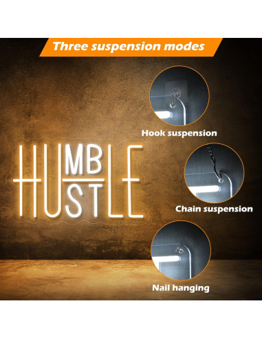 Luz de Neón Hustle LED Amarillo y Blanco 25x41 cm USB