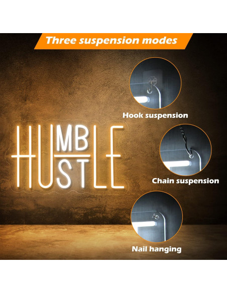 Luz de Neón Hustle LED Amarillo y Blanco 25x41 cm USB