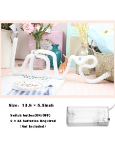 Luz Neon Amor Rosa MorTime 34.3x12.7cm Decoración Fiesta 2