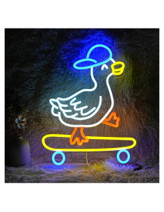 Luz de Neón LED Pato Patinador Regulable 32x42 cm LISIGNVE