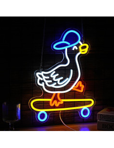 Luz de Neón LED Pato Patinador Regulable 32x42 cm LISIGNVE 2