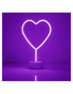Letrero Neón Corazón UrsaMajor LED Morado para Decoración