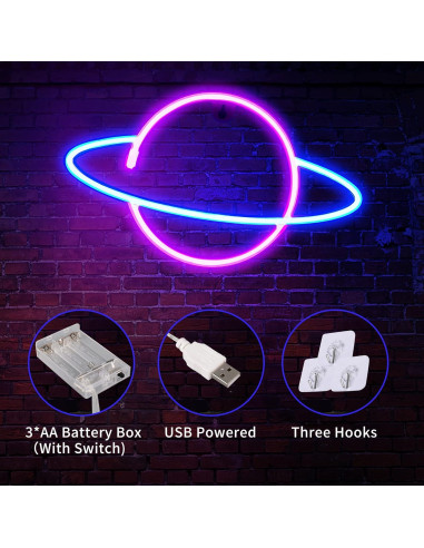 Carteles de Neón LED Sofunii 3PCS Espacio Alienígena Cohete