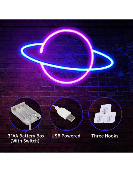 Carteles de Neón LED Sofunii 3PCS Espacio Alienígena Cohete