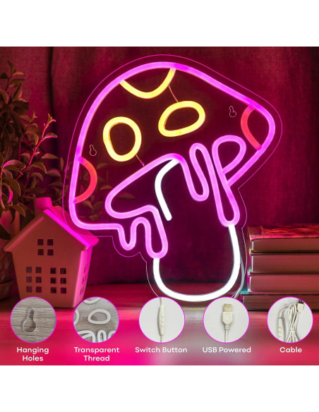 Luz de Neón Hongo WOW-LAMPS 33x31 cm Regulable USB