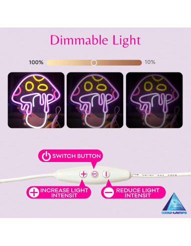 Luz de Neón Hongo WOW-LAMPS 33x31 cm Regulable USB