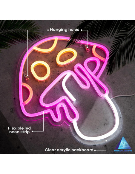 Luz de Neón Hongo WOW-LAMPS 33x31 cm Regulable USB