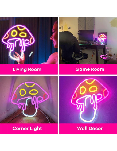 Luz de Neón Hongo WOW-LAMPS 33x31 cm Regulable USB
