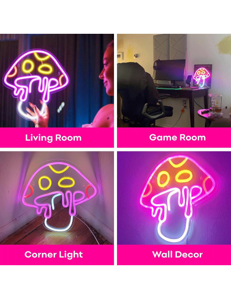 Luz de Neón Hongo WOW-LAMPS 33x31 cm Regulable USB