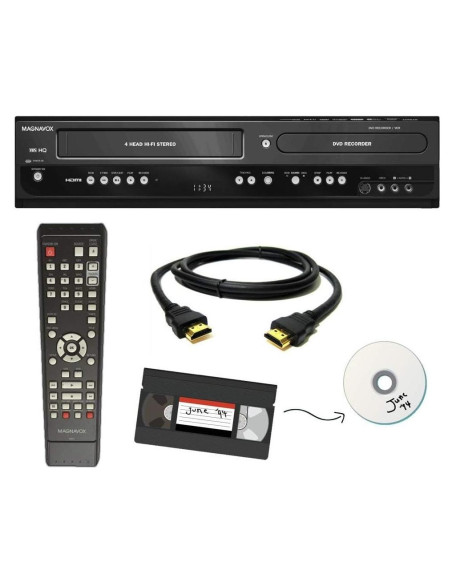 Grabador VHS a DVD Magnavox Renovado con HDMI y Control Remoto