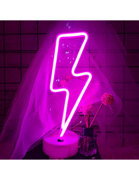 Luz LED Neon Rayo Rosa VIFULIN con Base USB/Batería