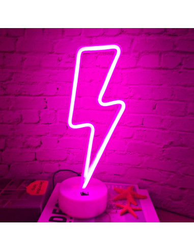 Luz LED Neon Rayo Rosa VIFULIN con Base USB/Batería