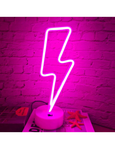 Luz LED Neon Rayo Rosa VIFULIN con Base USB/Batería