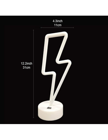 Luz LED Neon Rayo Rosa VIFULIN con Base USB/Batería