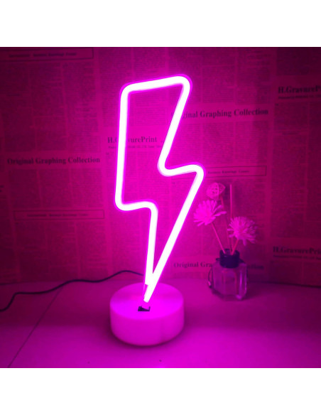 Luz LED Neon Rayo Rosa VIFULIN con Base USB/Batería