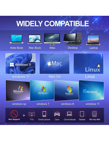 Unidad Externa de CD/DVD BPAKDU 8 en 1 USB 3.0 Negra