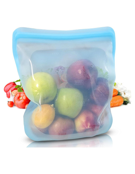 Bolsa de Silicona Reutilizable Mono Albino 3.78L Azul