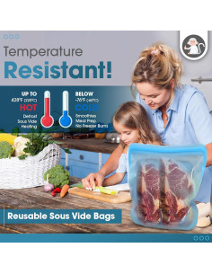 Bolsa de Silicona Reutilizable Mono Albino 3.78L Azul 2