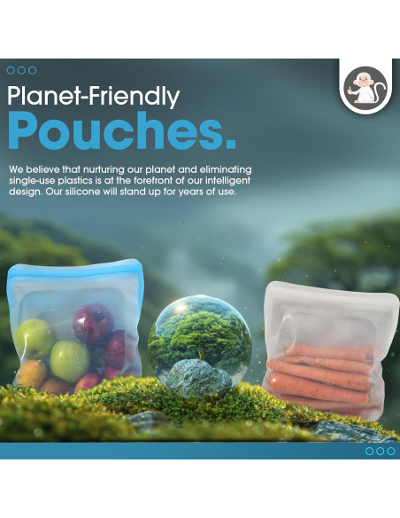 Bolsa de Silicona Reutilizable Mono Albino 3.78L Azul