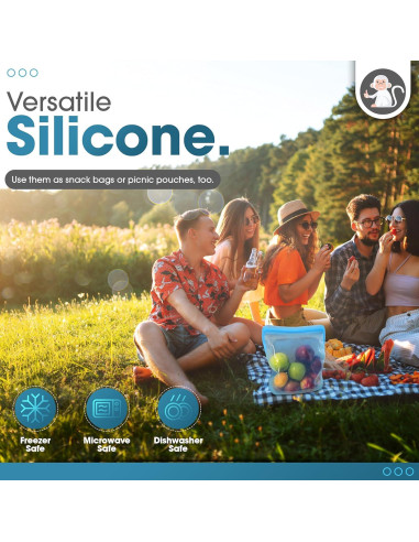 Bolsa de Silicona Reutilizable Mono Albino 3.78L Azul