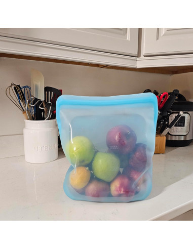 Bolsa de Silicona Reutilizable Mono Albino 3.78L Azul