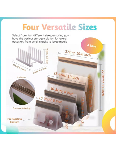 Bolsas de Almacenamiento de Alimentos Double Quable Zip-it 21 Pzas