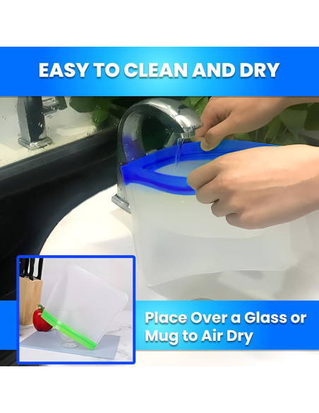 Paquete de 18 Bolsas de Almacenamiento Reutilizables PEVA