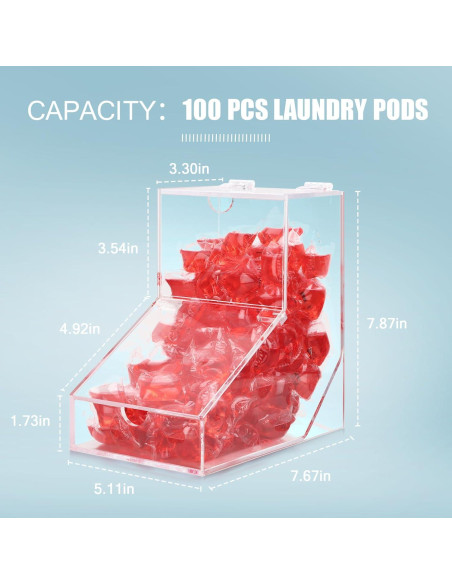 Contenedor de cápsulas de lavandería GerayMe 150 cargas Acrílico