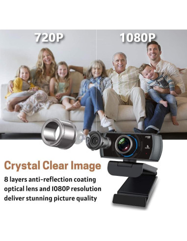 Webcam NexiGo N980P 1080P FHD con Micrófono Dual 120