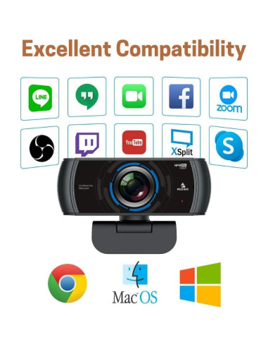 Webcam NexiGo N980P 1080P FHD con Micrófono Dual 120