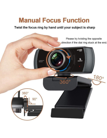 Webcam NexiGo N980P 1080P FHD con Micrófono Dual 120