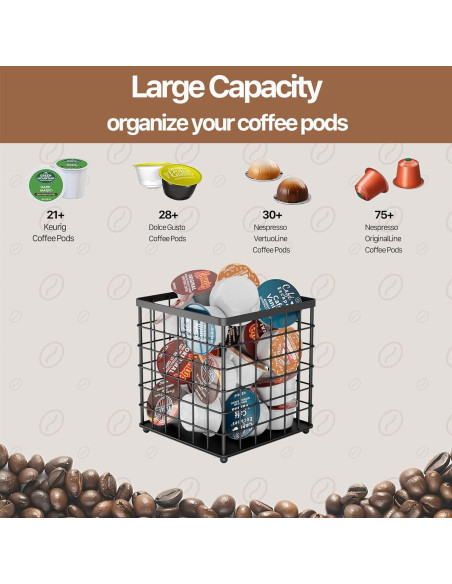 Organizador de Cápsulas de Café HORIAMIT 75 Unidades Negro