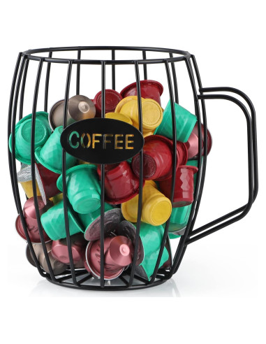 Soporte para Cápsulas de Café MOLIGOU, Hierro Negro, 18 cm