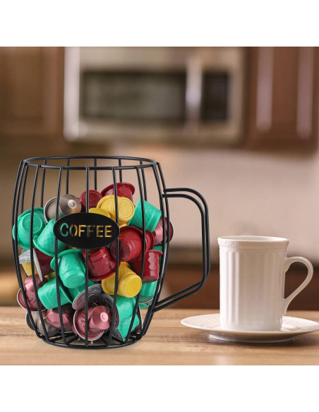 Soporte para Cápsulas de Café MOLIGOU, Hierro Negro, 18 cm