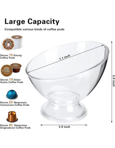 Soporte para cápsulas de café MOLFUJ, organizador transparente 18x15 cm 2