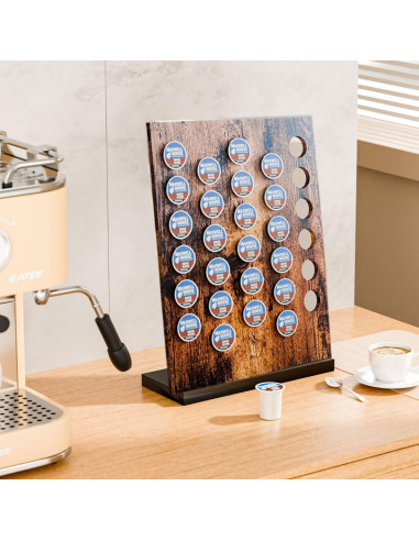 Soporte para cápsulas de café MOKIUER rústico 30 Kpods
