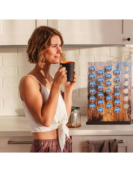 Soporte para cápsulas de café MOKIUER rústico 30 Kpods