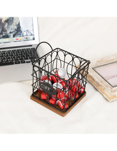 Organizador de Cápsulas de Café Woodest con Base de Madera
