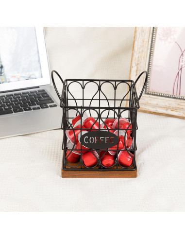 Organizador de Cápsulas de Café Woodest con Base de Madera