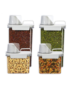 Conjunto de Organizadores de Cereal SZRUNZHU 4 Piezas 1.1L y 2.3L