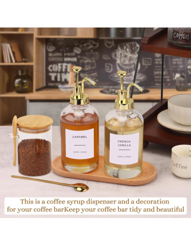 Set de Dispensadores de Jarabe para Bar de Café - 2 Pcs 500 ml